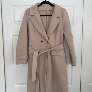 Elegant Blush Long PeaCoat